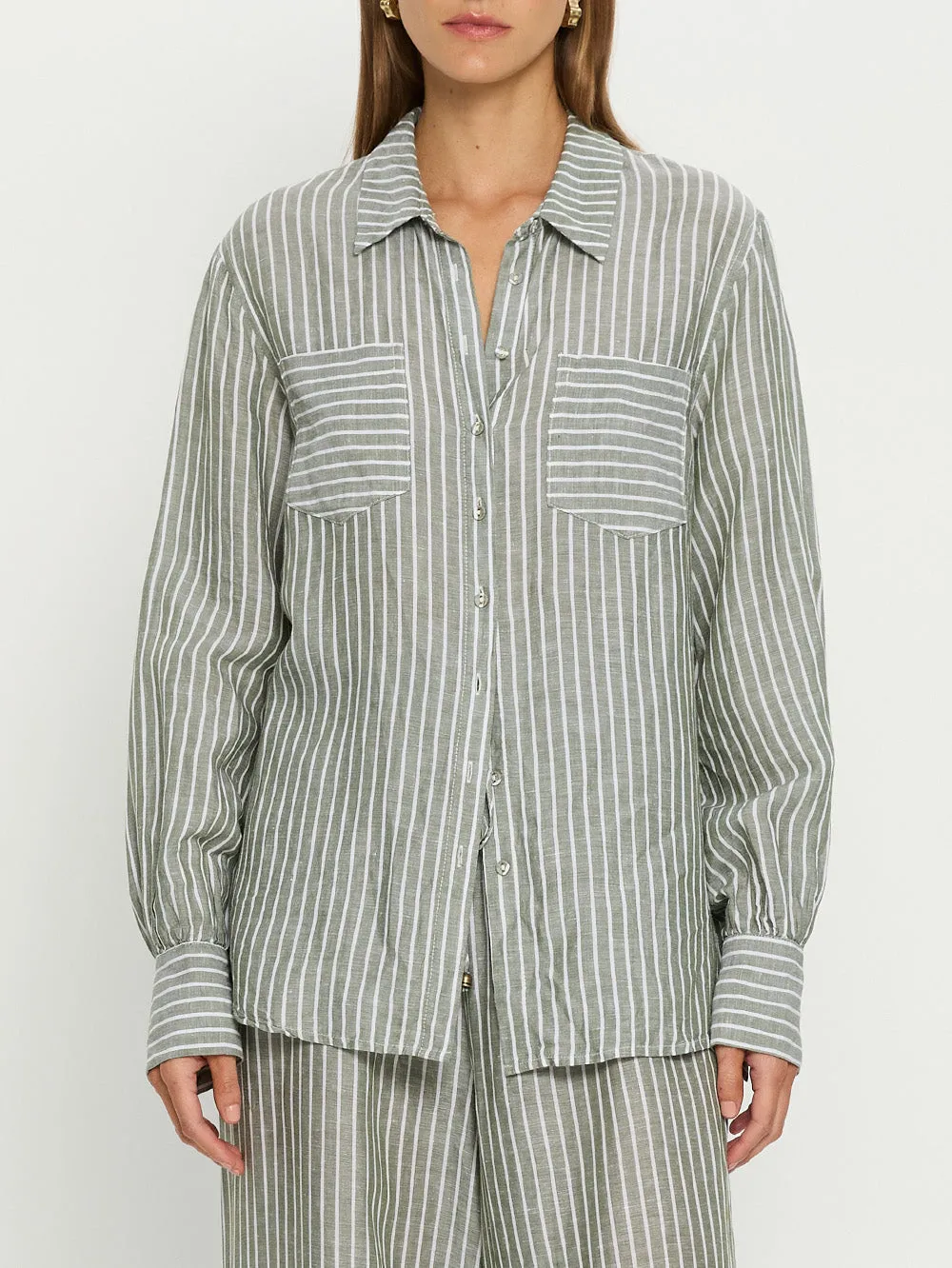 Elara Shirt - Green Stripe sold by Kivari product image thumbnail 2