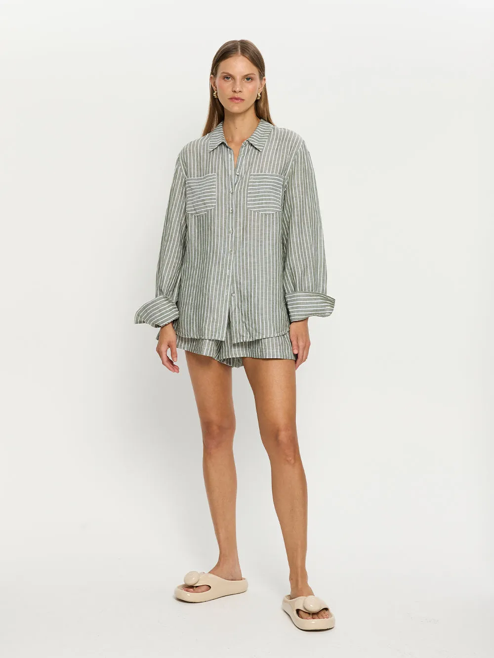 Elara Shirt - Green Stripe sold by Kivari product image thumbnail 3