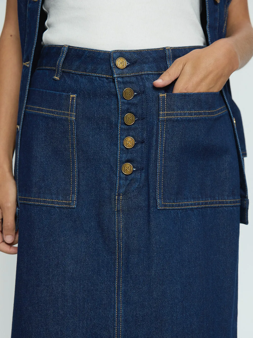 Remi Denim Midi Skirt sold by Kivari product image thumbnail 5