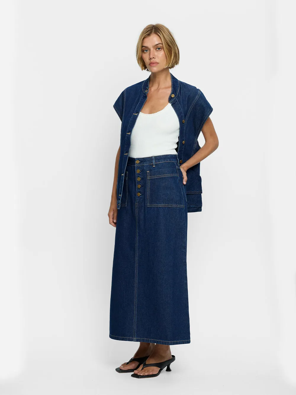 Remi Denim Midi Skirt sold by Kivari product image thumbnail 2