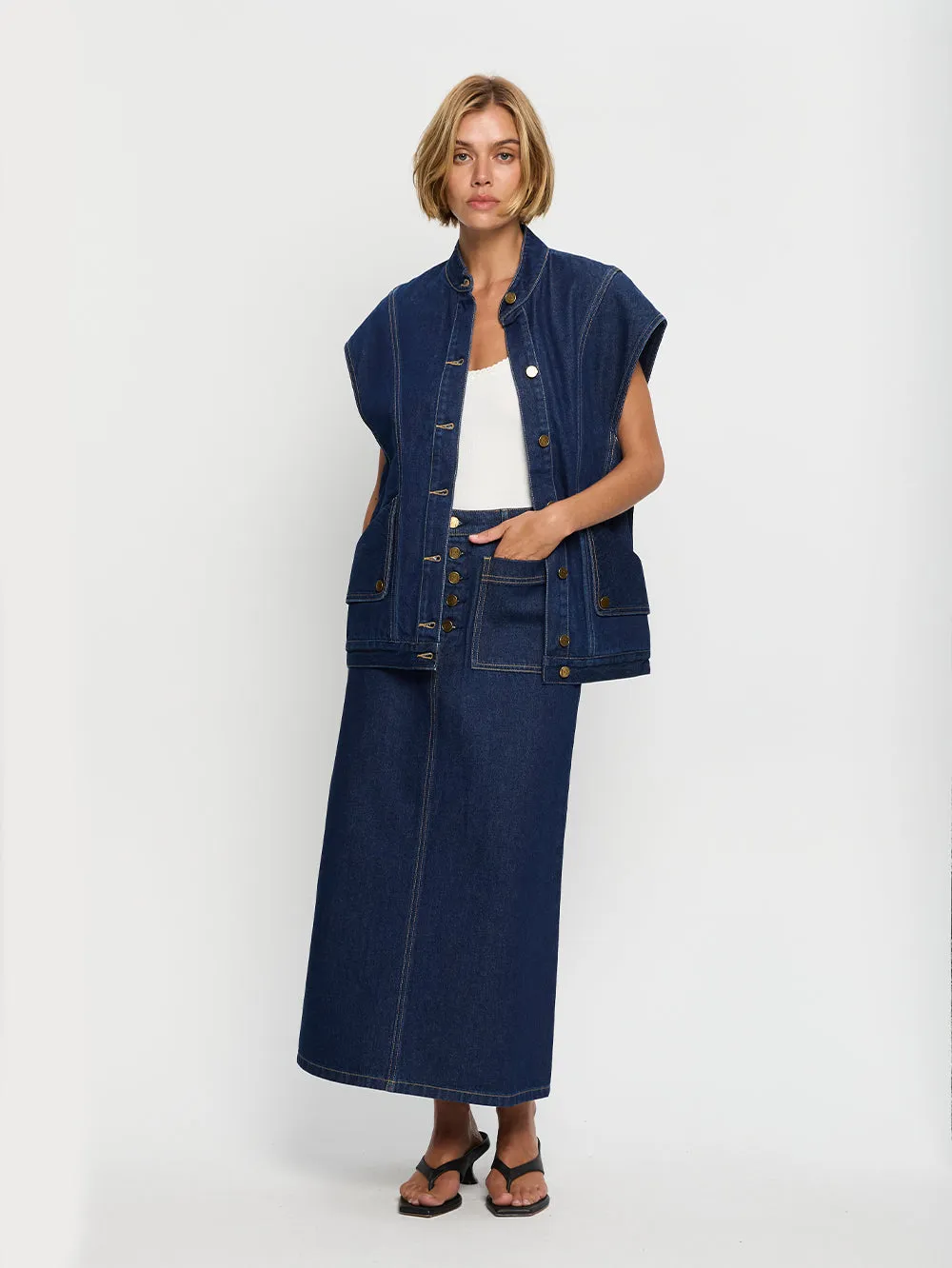Remi Denim Midi Skirt sold by Kivari product image thumbnail 4