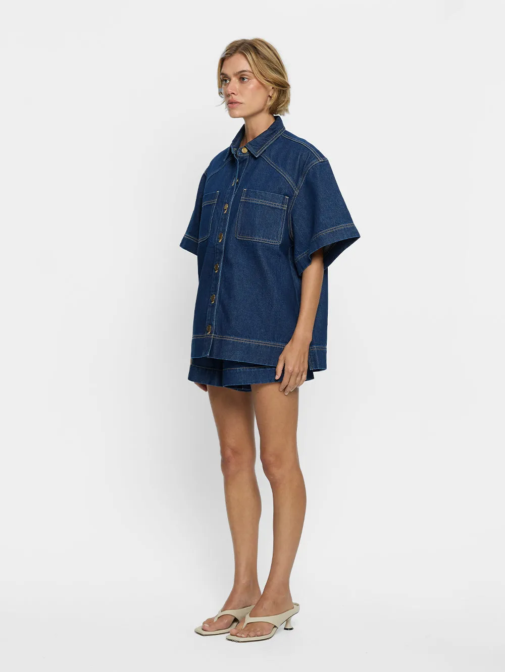 Paloma Denim Shirt - Dark Indigo sold by Kivari product image thumbnail 2