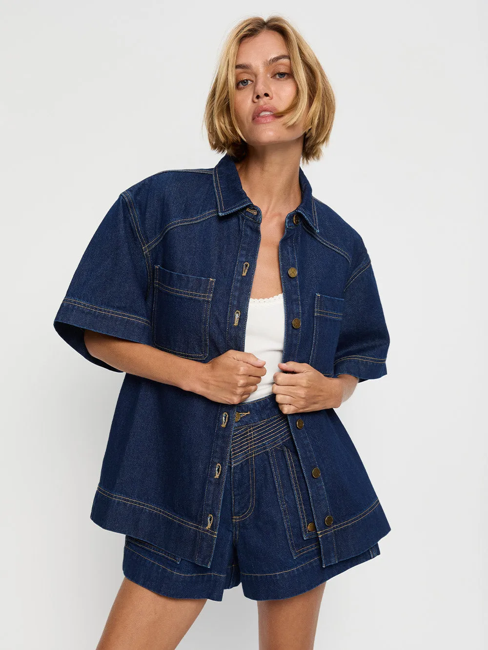 Paloma Denim Shirt - Dark Indigo sold by Kivari product image thumbnail 4