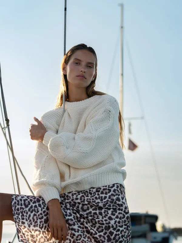 Olesia Knit Sweater - Cream sold by Kivari