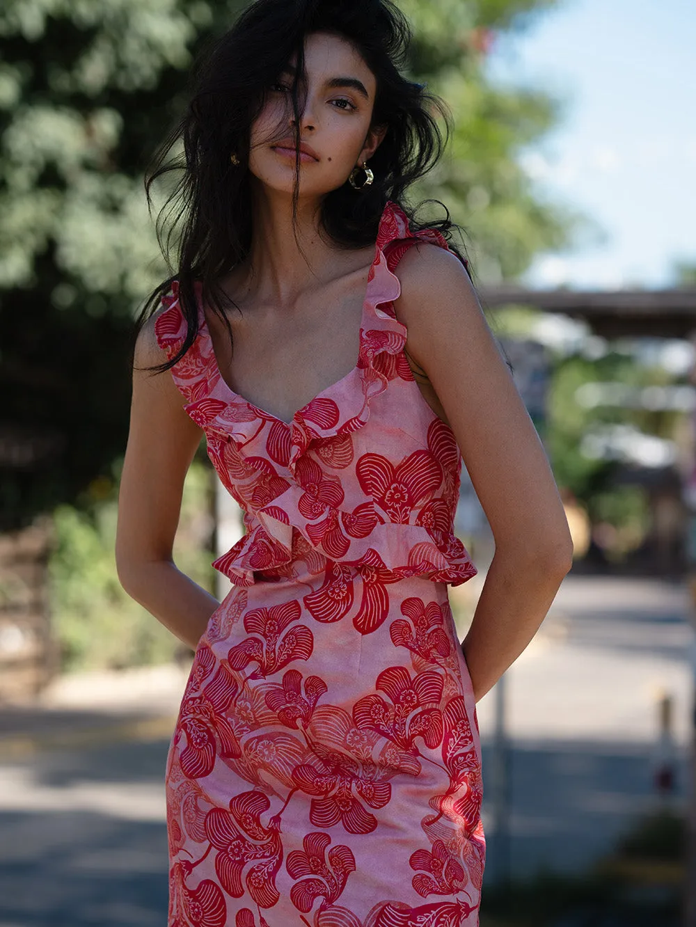 Riviera Ruffle Mini Dress sold by Kivari