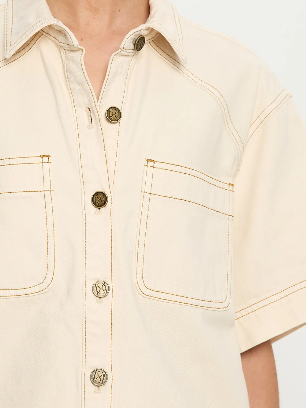 Paloma Denim Shirt - Cream sold by Kivari product image thumbnail 5