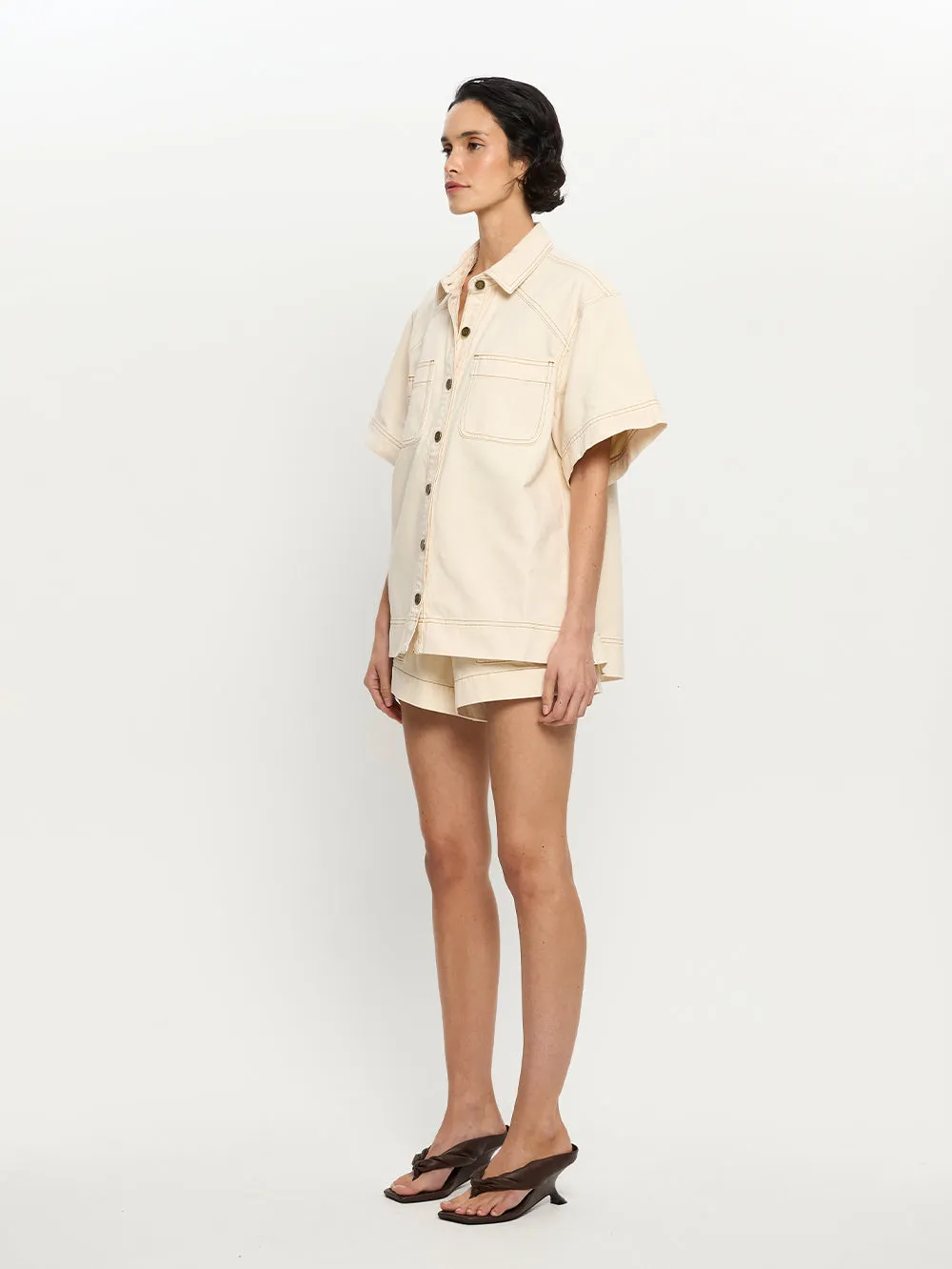 Paloma Denim Shirt - Cream sold by Kivari product image thumbnail 2