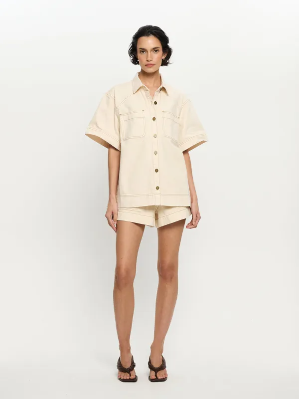 Paloma Denim Shirt - Cream sold by Kivari