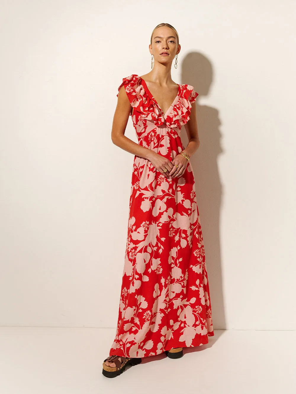 Delfina Ruffle Maxi Dress sold by Kivari product image thumbnail 3