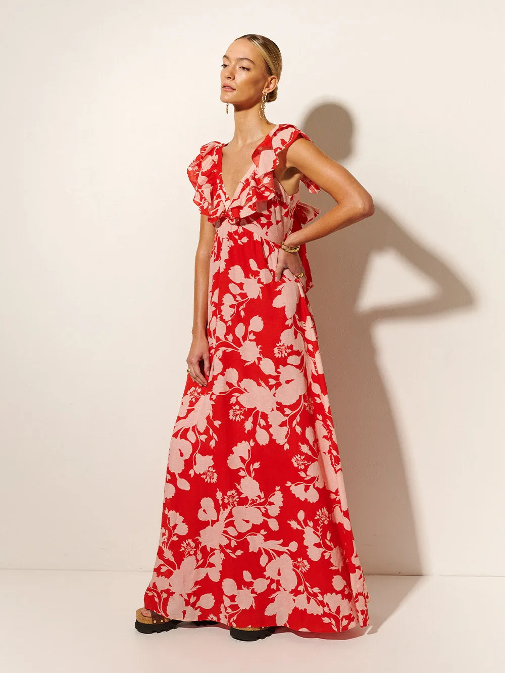Delfina Ruffle Maxi Dress sold by Kivari product image thumbnail 4