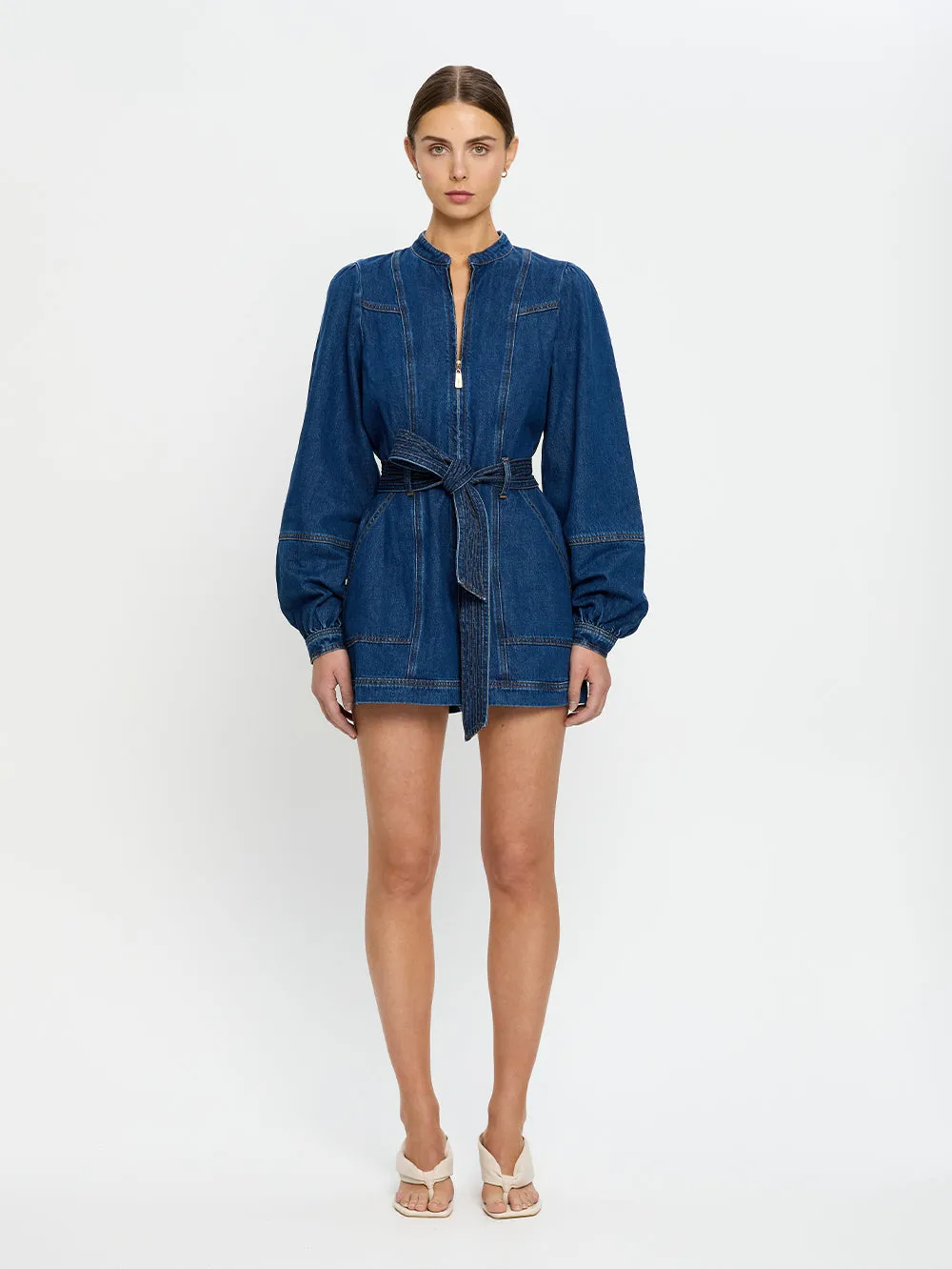 Lourdes Denim Playsuit sold by Kivari