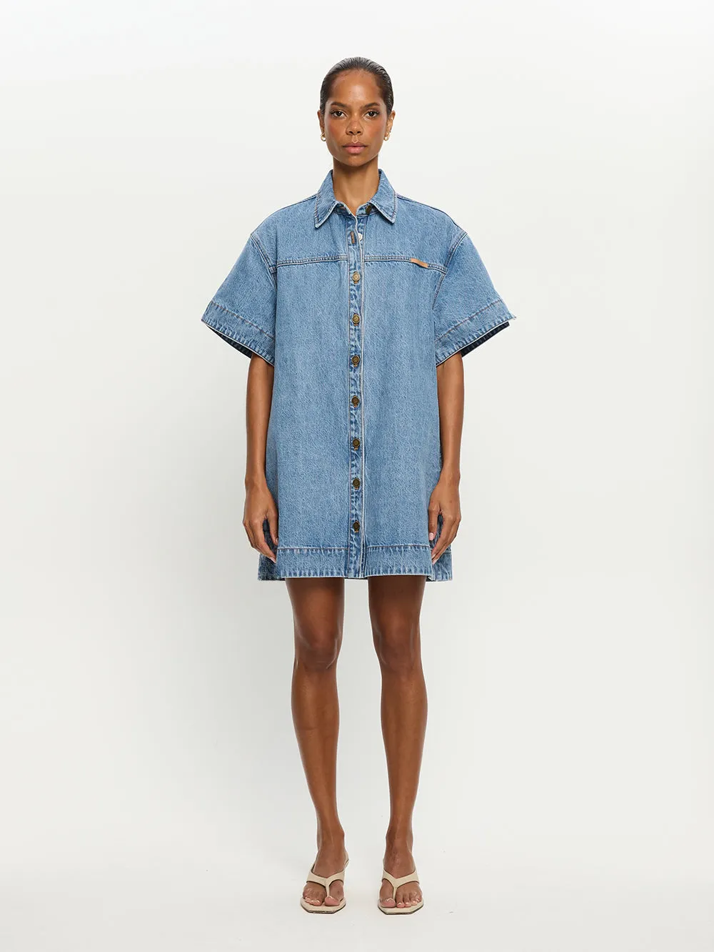 Marla Denim Mini Dress sold by Kivari