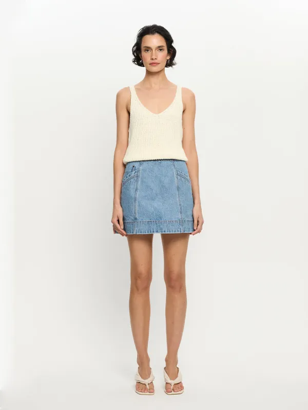 Alba Denim Mini Skirt sold by Kivari