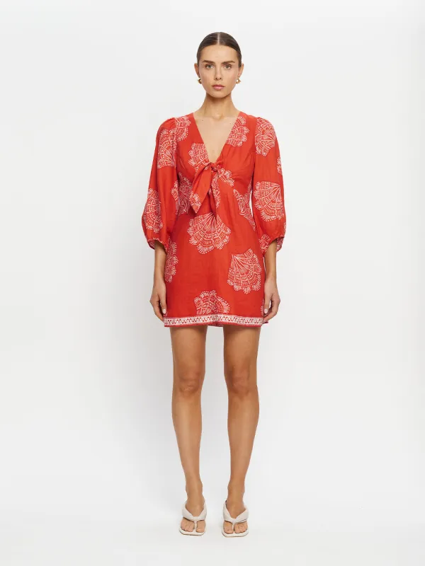 Indira Tie Front Mini Dress sold by Kivari