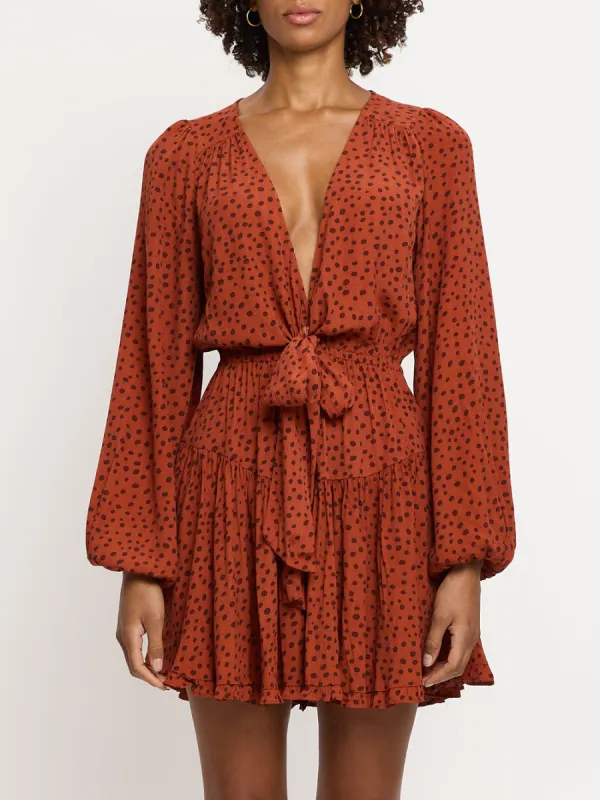 Isla Tie Front Mini Dress made by Kivari