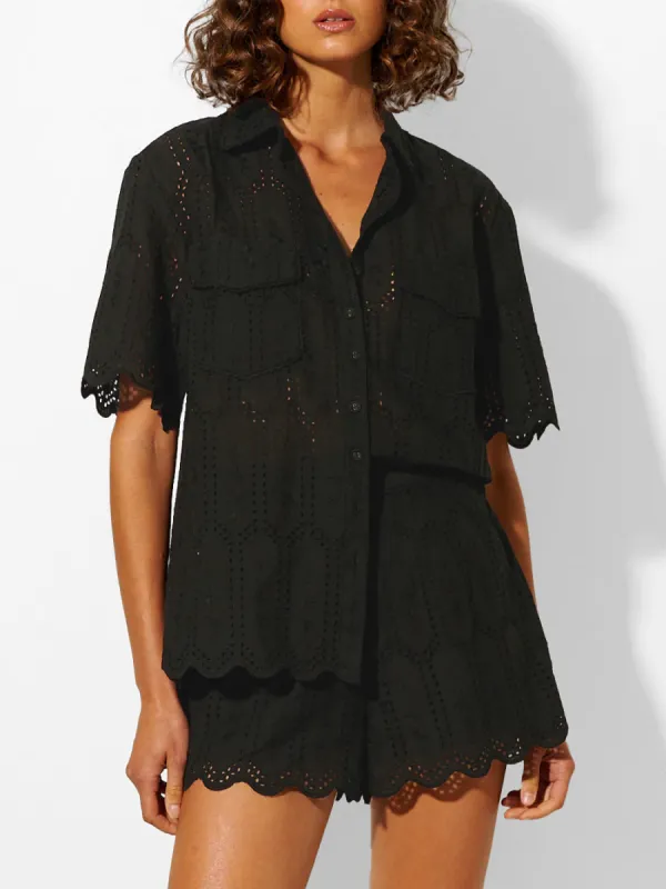 Estelle Shirt - Black sold by Kivari