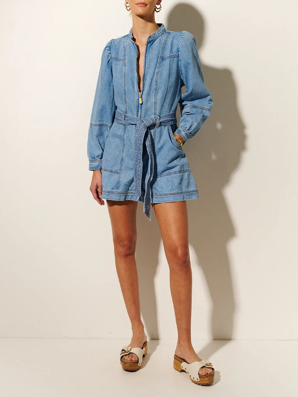 Lourdes Playsuit - Blue sold by Kivari product image thumbnail 4