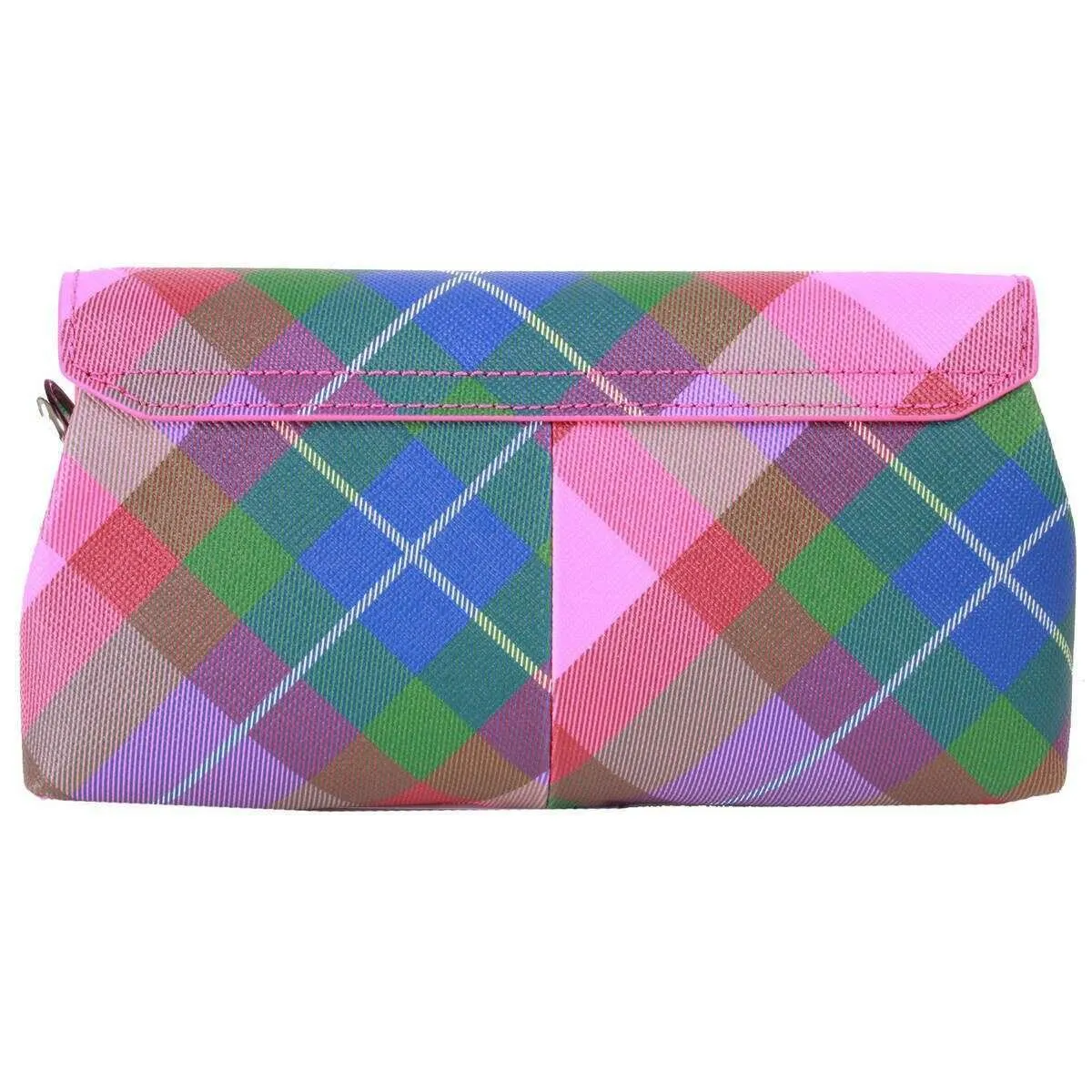 Vivienne Westwood Saffiano Print Mini Pouch Chain Bag - Candy Tartan Pink sold by KJ Beckett product image thumbnail 2