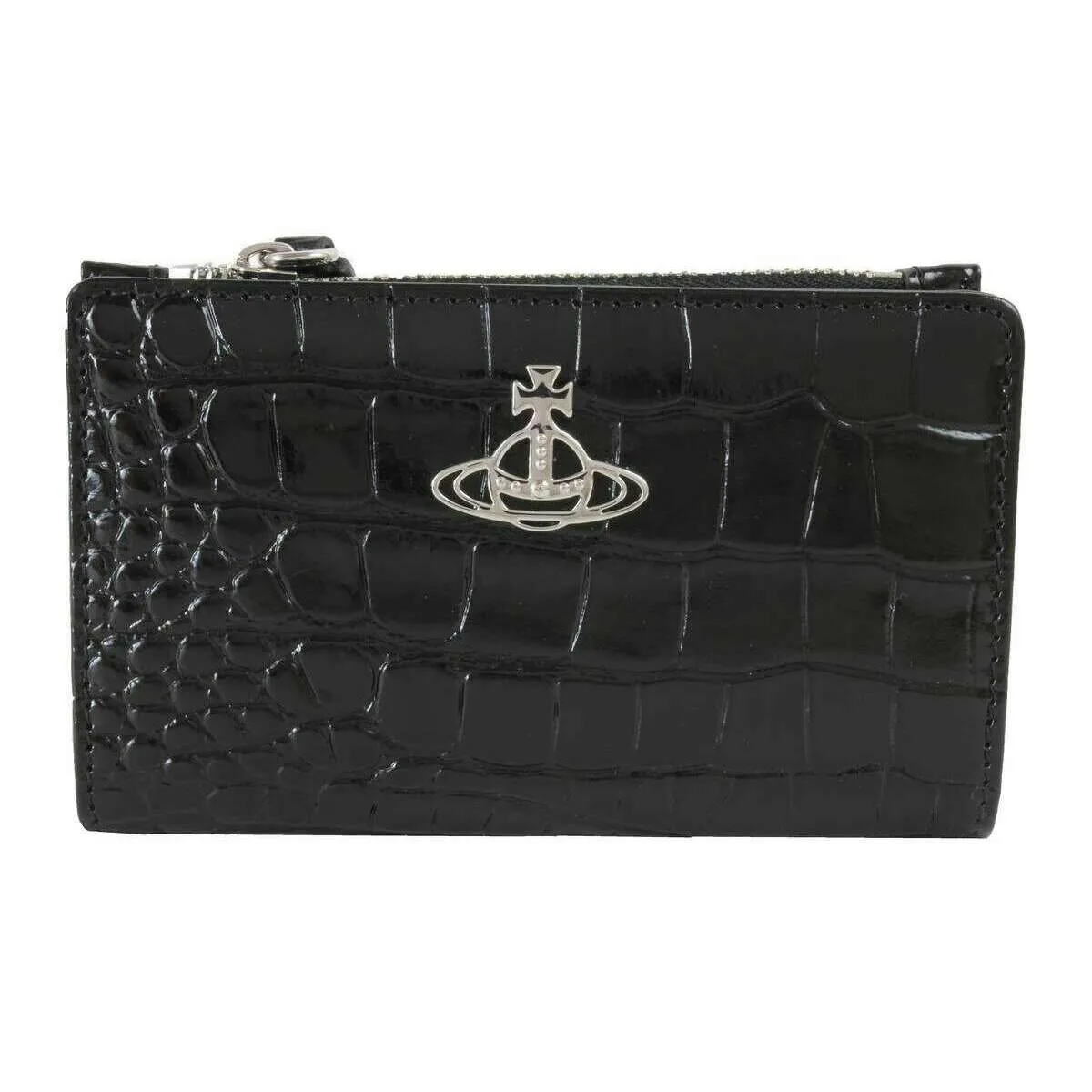 Vivienne Westwood Croc Slim Flap Card Holder - Black sold by KJ Beckett