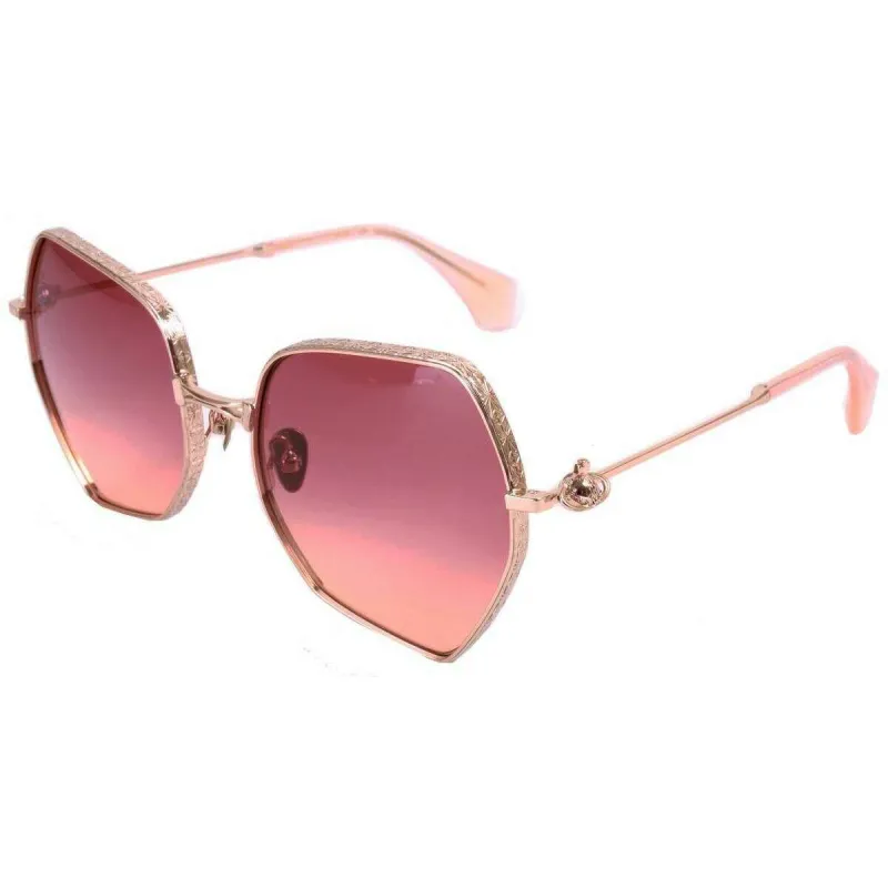Vivienne Westwood Oversized Angled Sunglasses - Shiny Gold/Purple sold by KJ Beckett