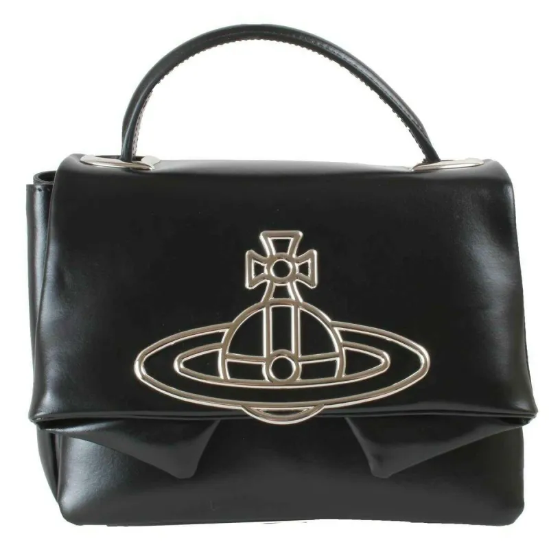 Vivienne Westwood Sibyl Silk Leather Shoulder Bag - Black sold by KJ Beckett
