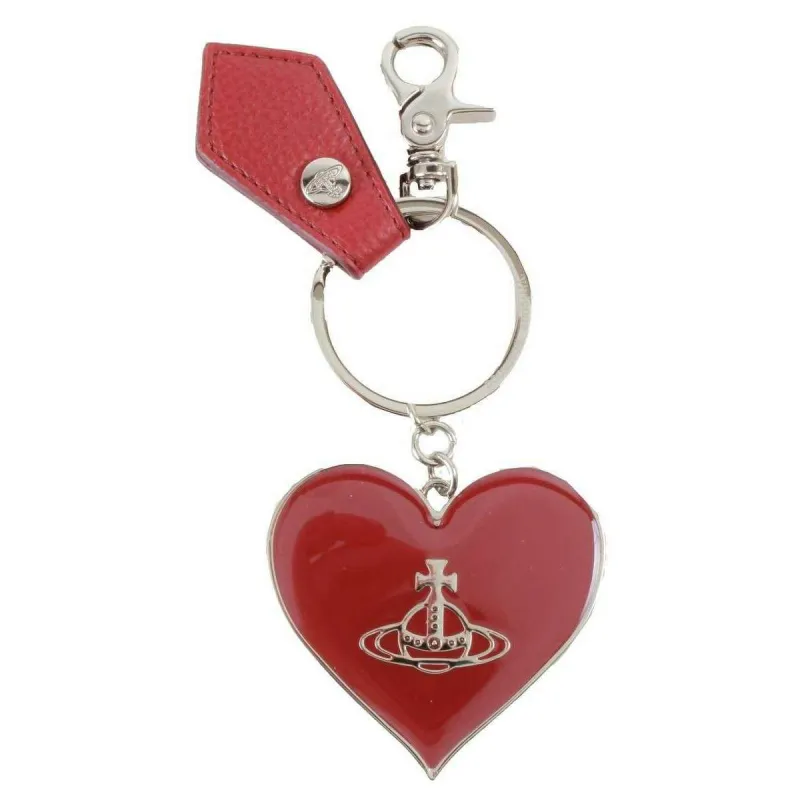 Vivienne Westwood Grain Mirror Heart Orb Keyring - Red sold by KJ Beckett