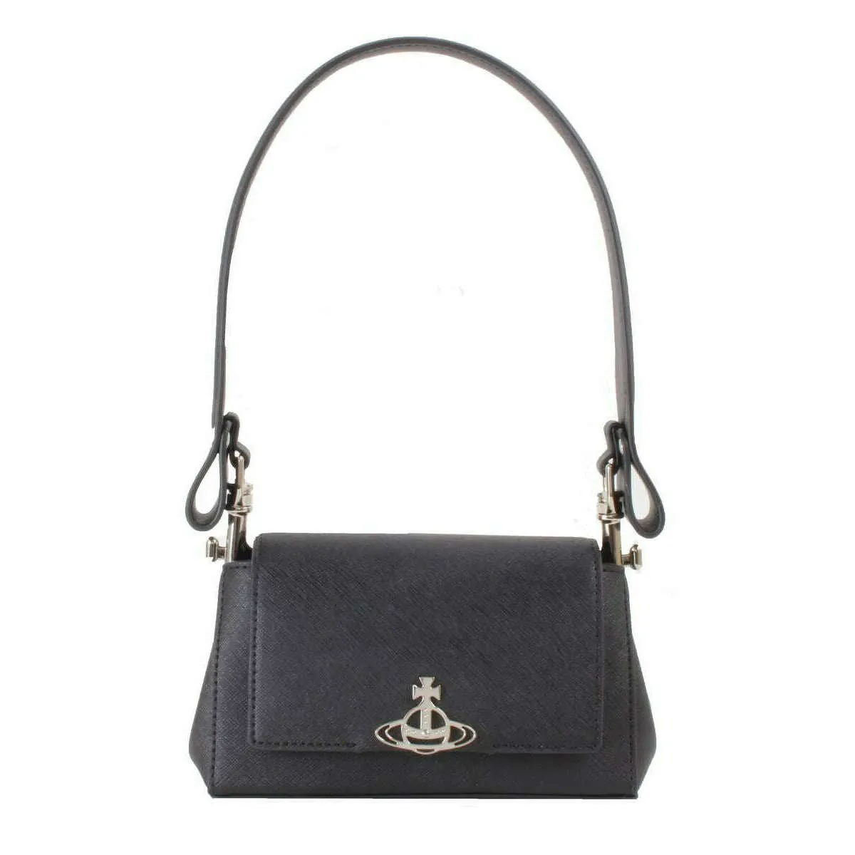 Vivienne Westwood Saffiano Plain Hazel Small Handbag - Black sold by KJ Beckett