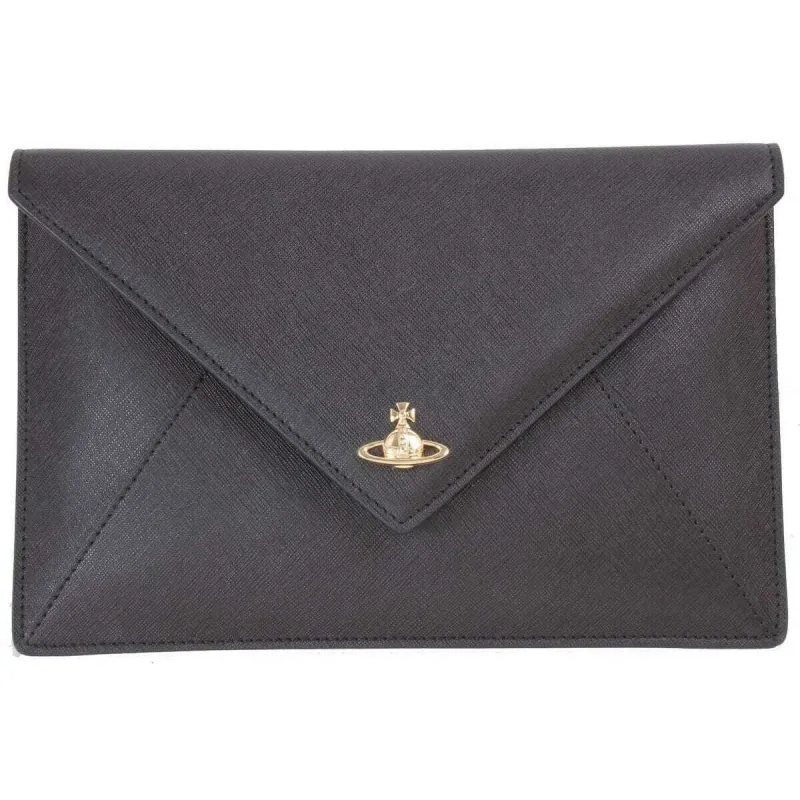 Vivienne Westwood Envelope Clutch Bag - Black sold by KJ Beckett