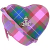 Vivienne Westwood Saffiano Print Louise Heart Crossbody Bag - Candy Tartan Pink sold by KJ Beckett