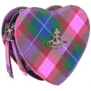 Vivienne Westwood Saffiano Print Louise Heart Crossbody Bag - Candy Tartan Pink sold by KJ Beckett