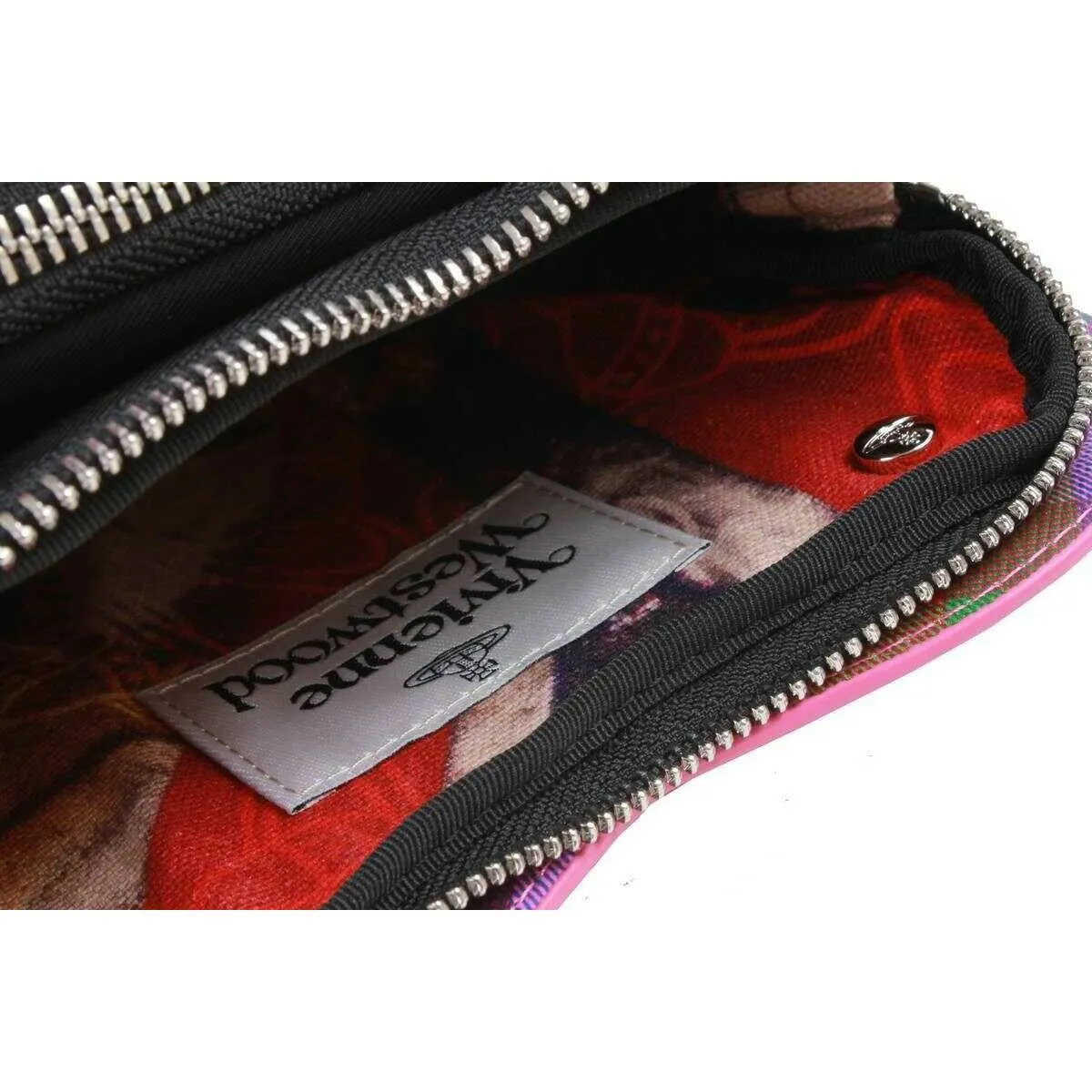 Vivienne Westwood Saffiano Print Louise Heart Crossbody Bag - Candy Tartan Pink sold by KJ Beckett product image thumbnail 5