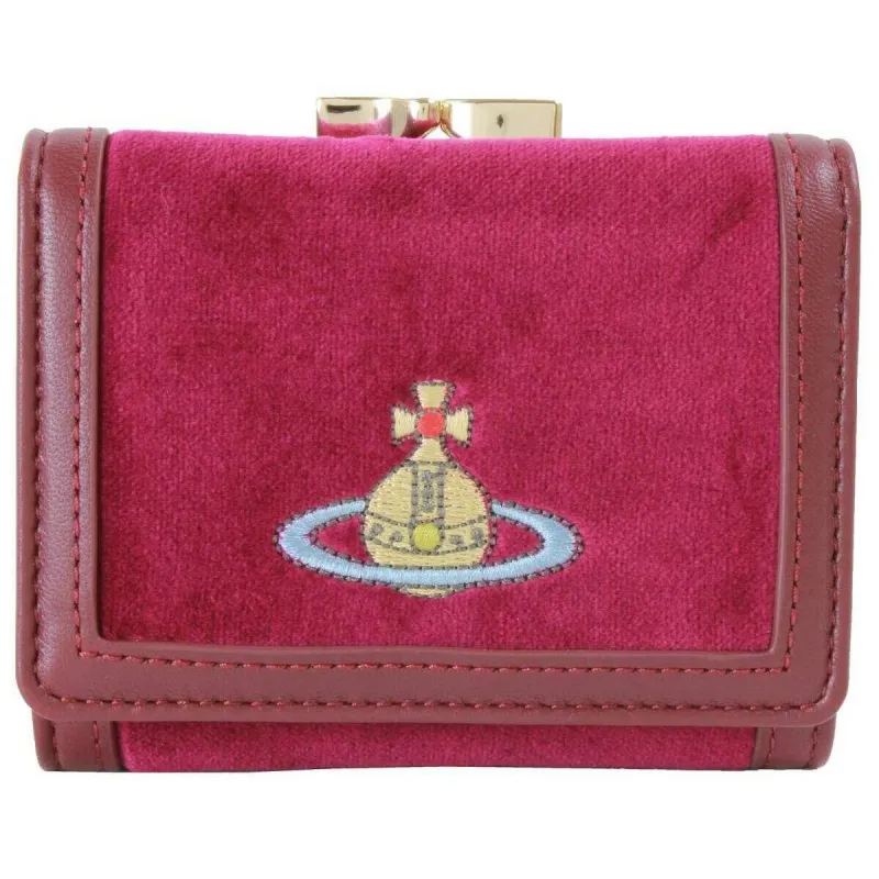 Vivienne Westwood Velvet Small Frame Purse - Purple sold by KJ Beckett