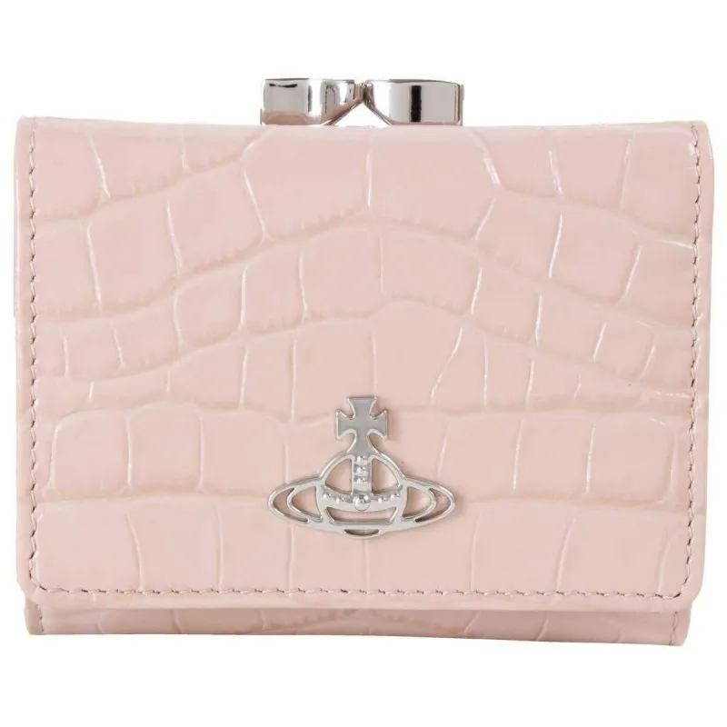 Vivienne Westwood Emboss Croc Leather Small Frame Purse - Cream sold by KJ Beckett