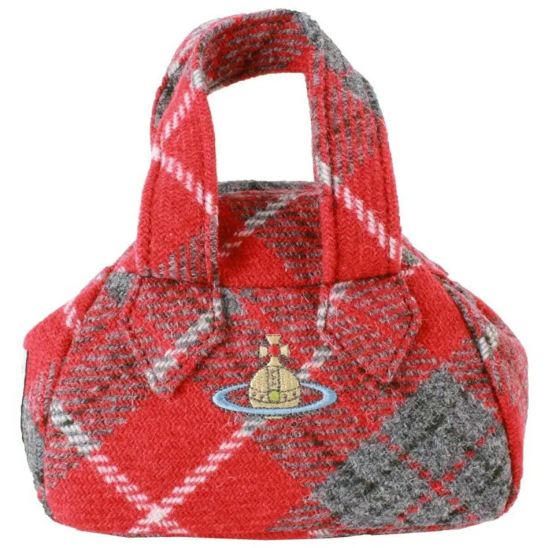 Vivienne Westwood Harris Tweed Tartan Archive Mini Handbag - Red sold by KJ Beckett