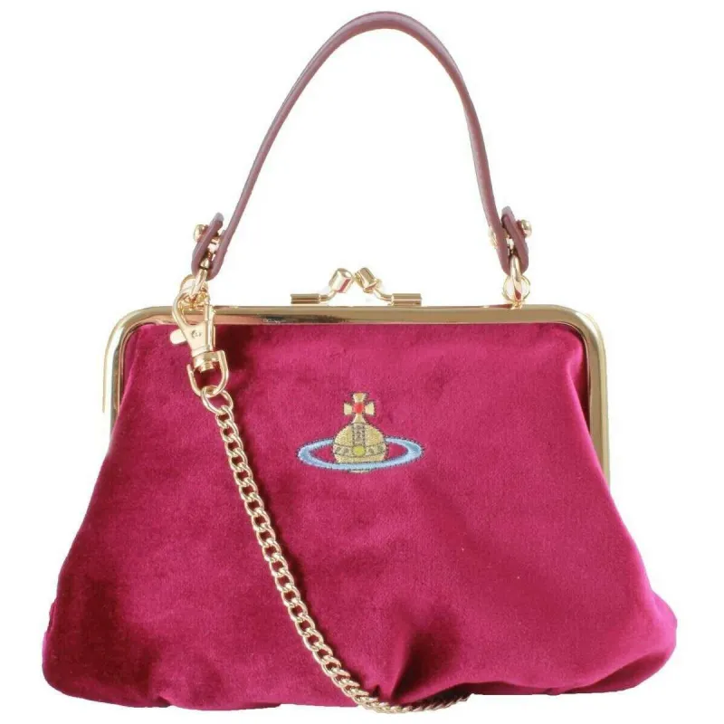 Vivienne Westwood Velvet Granny Frame Purse - Purple sold by KJ Beckett