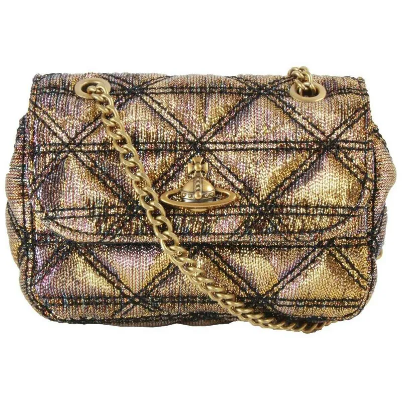 Vivienne Westwood Quilted Re-Lurex Small Purse Chain Bag - Gold sold by KJ Beckett
