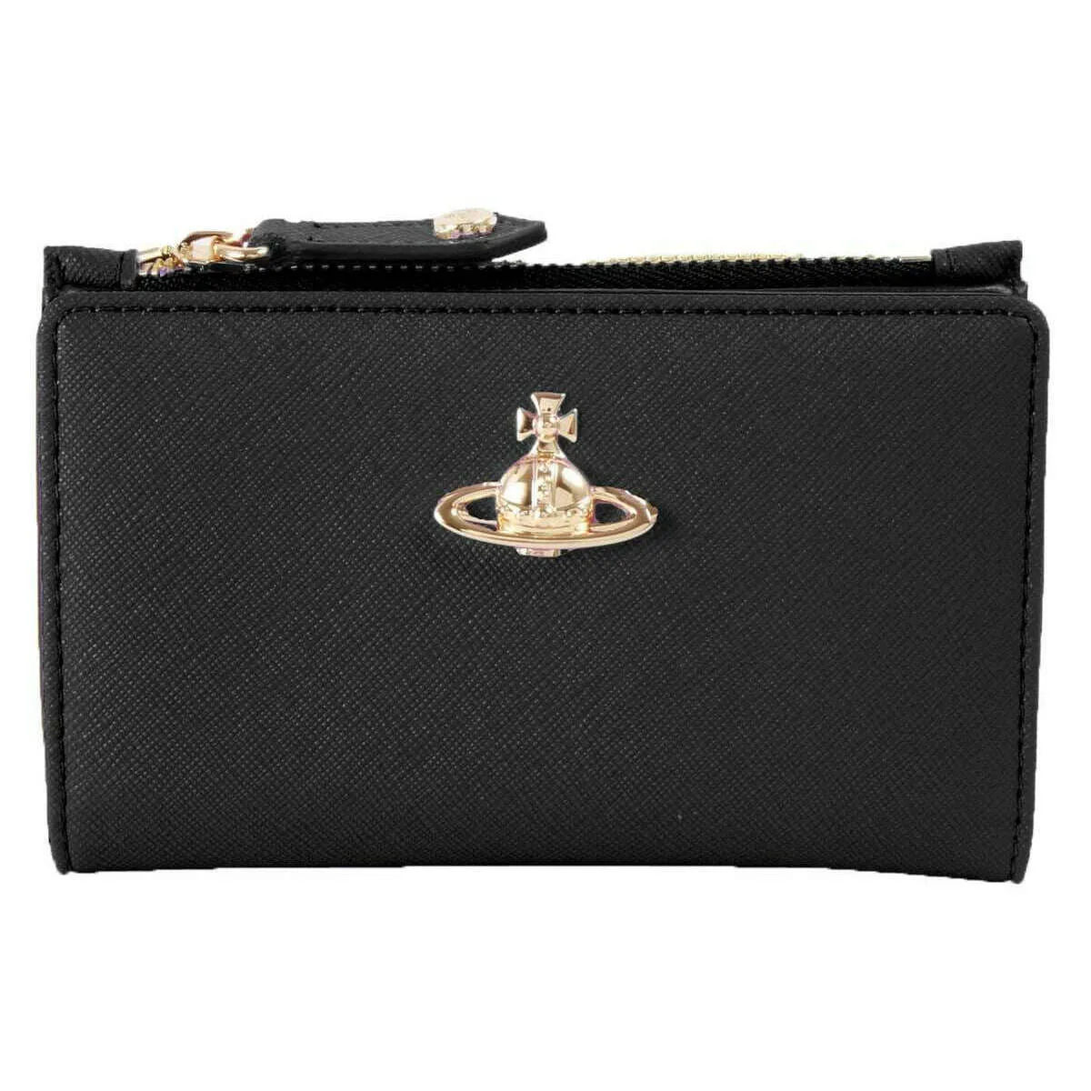 Vivienne Westwood Saffiano Slim Flap Card Holder Purse - Black sold by KJ Beckett