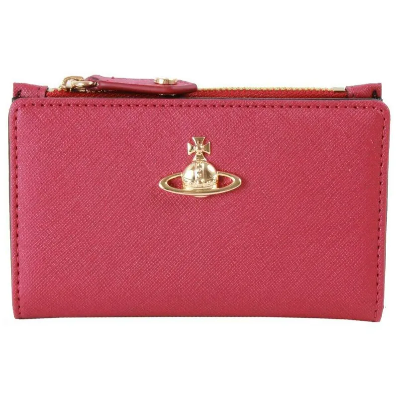 Vivienne Westwood Saffiano Slim Flap Card Holder Purse - Red sold by KJ Beckett