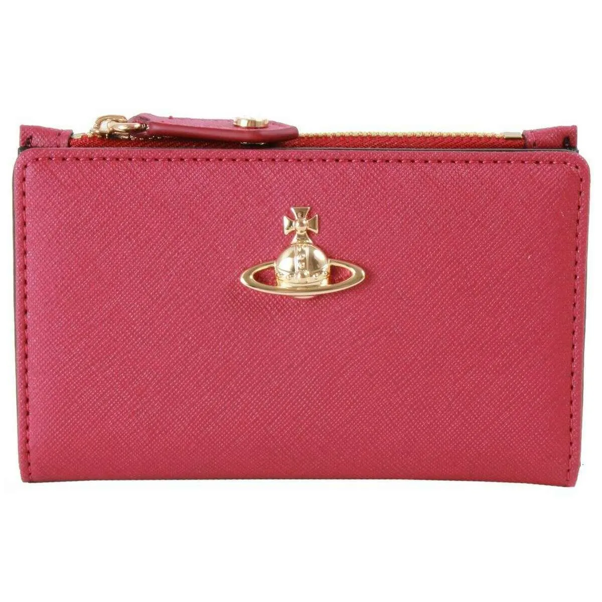 Vivienne Westwood Saffiano Slim Flap Card Holder Purse - Red sold by KJ Beckett