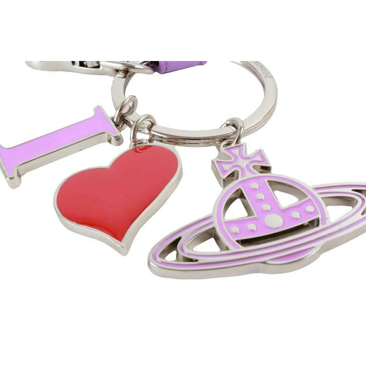Vivienne Westwood Saffiano I Love Orb Keyring - Lilac sold by KJ Beckett product image thumbnail 2