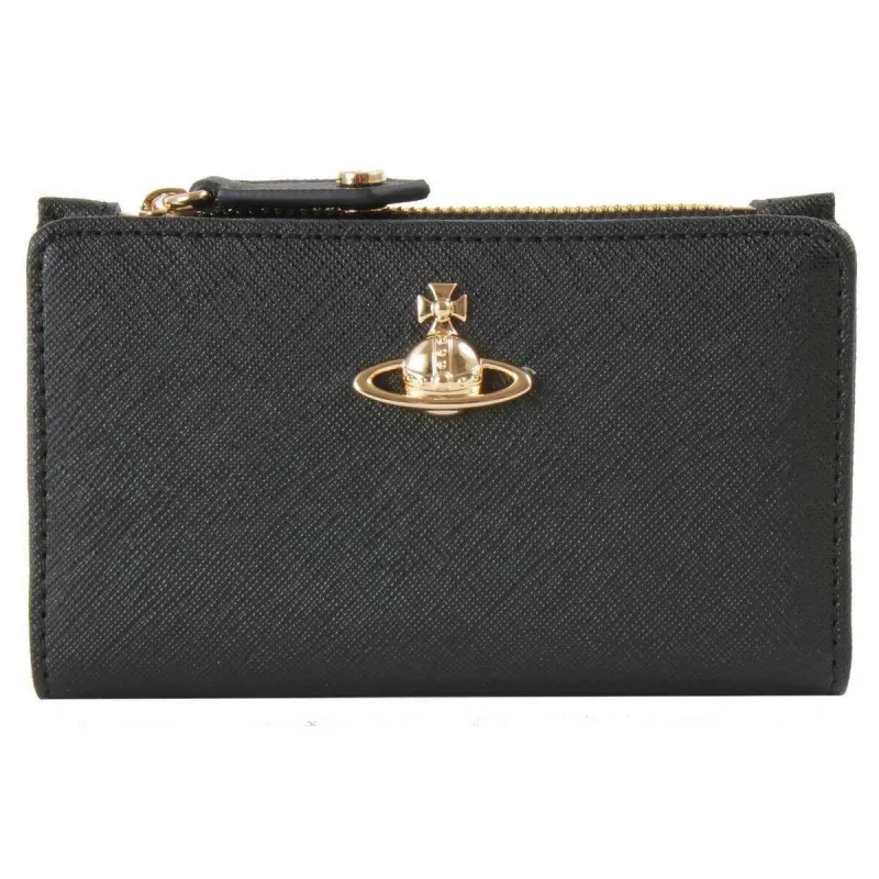 Vivienne Westwood Slim Flap Card Holder Purse - Black sold by KJ Beckett