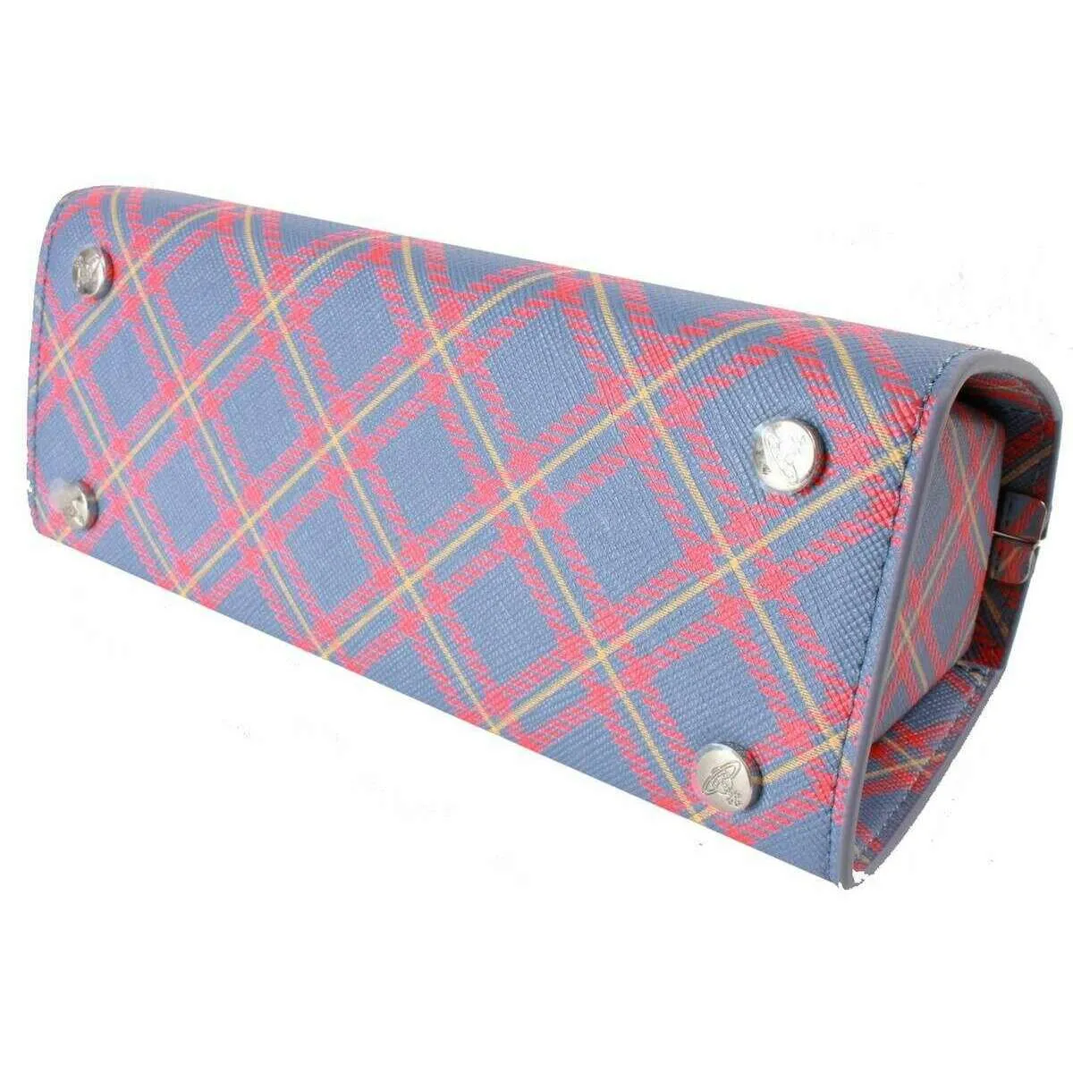 Vivienne Westwood Doll XL Frame Saffiano Printed Tartan Bag - Blue/Orange sold by KJ Beckett product image thumbnail 5