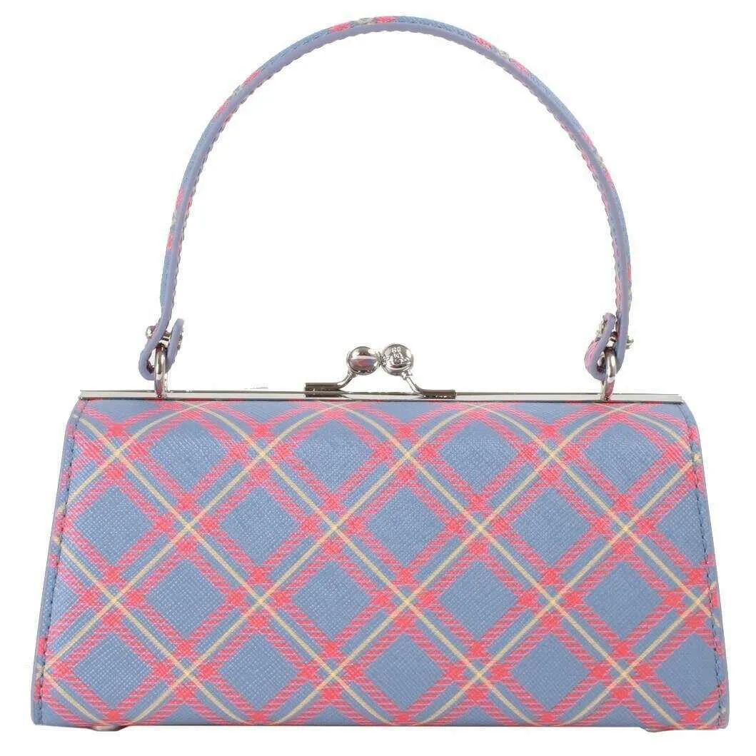 Vivienne Westwood Doll XL Frame Saffiano Printed Tartan Bag - Blue/Orange sold by KJ Beckett product image thumbnail 2