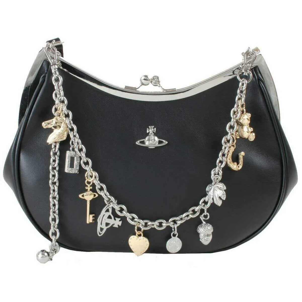 Vivienne Westwood Charm Frame Handbag - Black sold by KJ Beckett