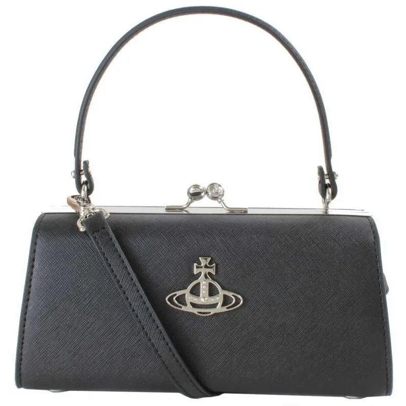 Vivienne Westwood Saffiano Doll XL Frame Purse - Black sold by KJ Beckett