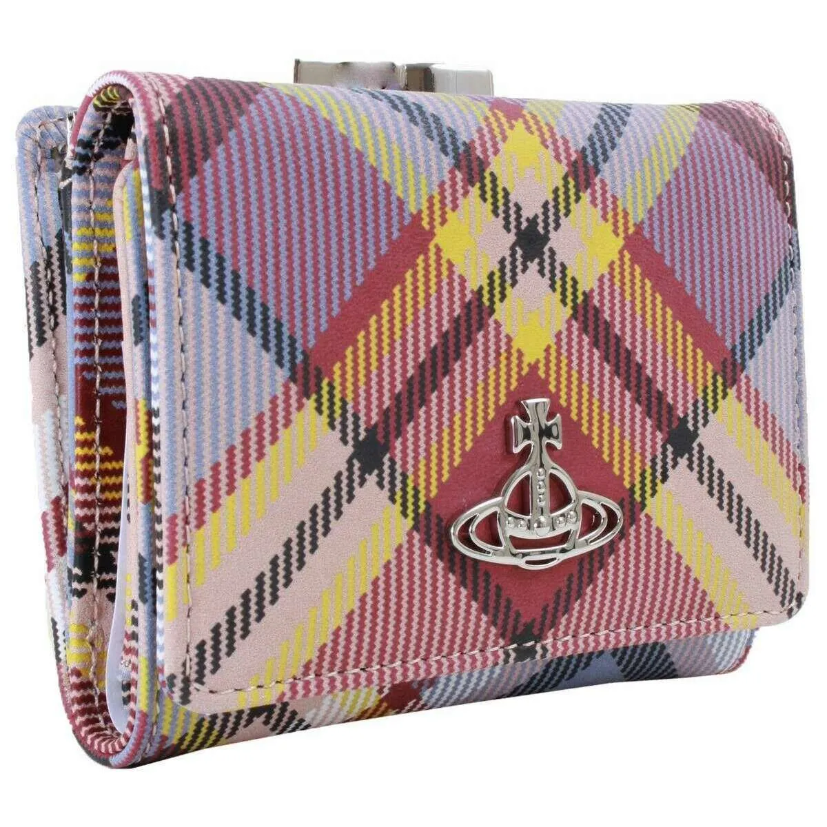 Vivienne Westwood Nubuck Tartan Small Frame Purse - Pink sold by KJ Beckett product image thumbnail 3