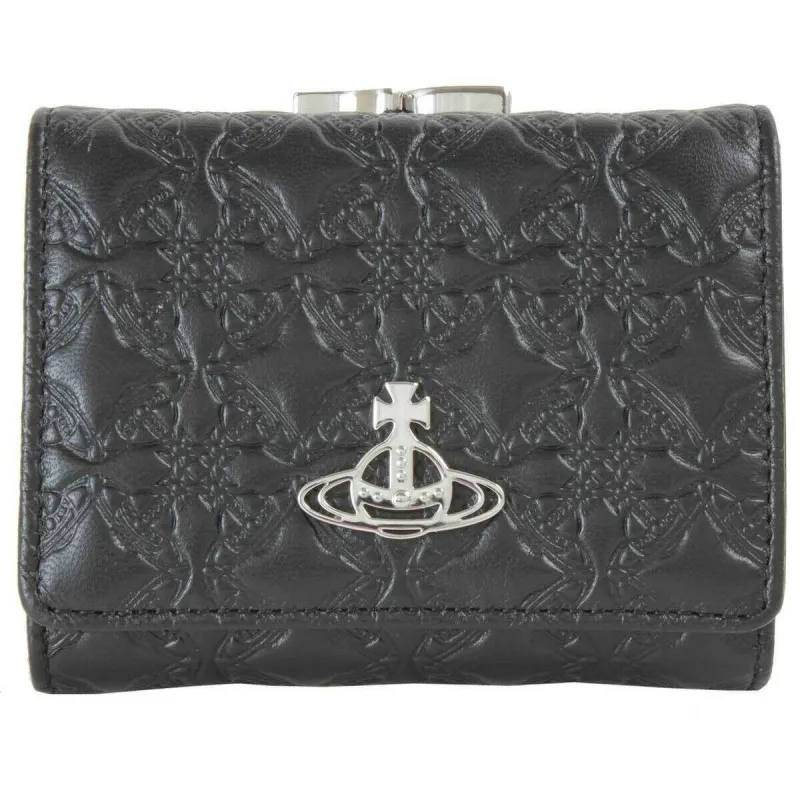 Vivienne Westwood Embossed Nappa Small Frame Purse - Black sold by KJ Beckett