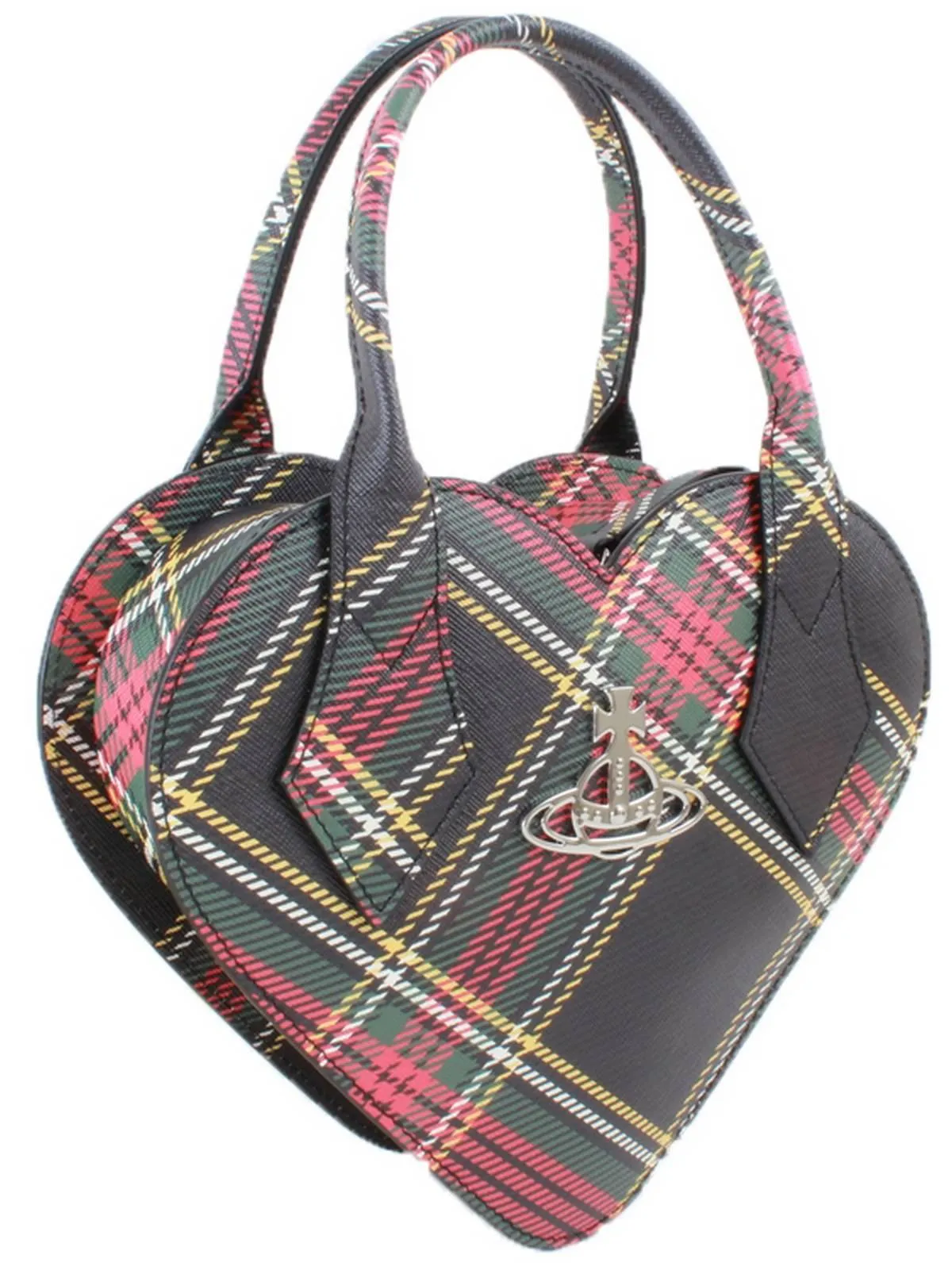 Vivienne Westwood Chelsea Tartan Josephine Heart Crossbody Bag - Black/Red/Yellow sold by KJ Beckett product image thumbnail 3