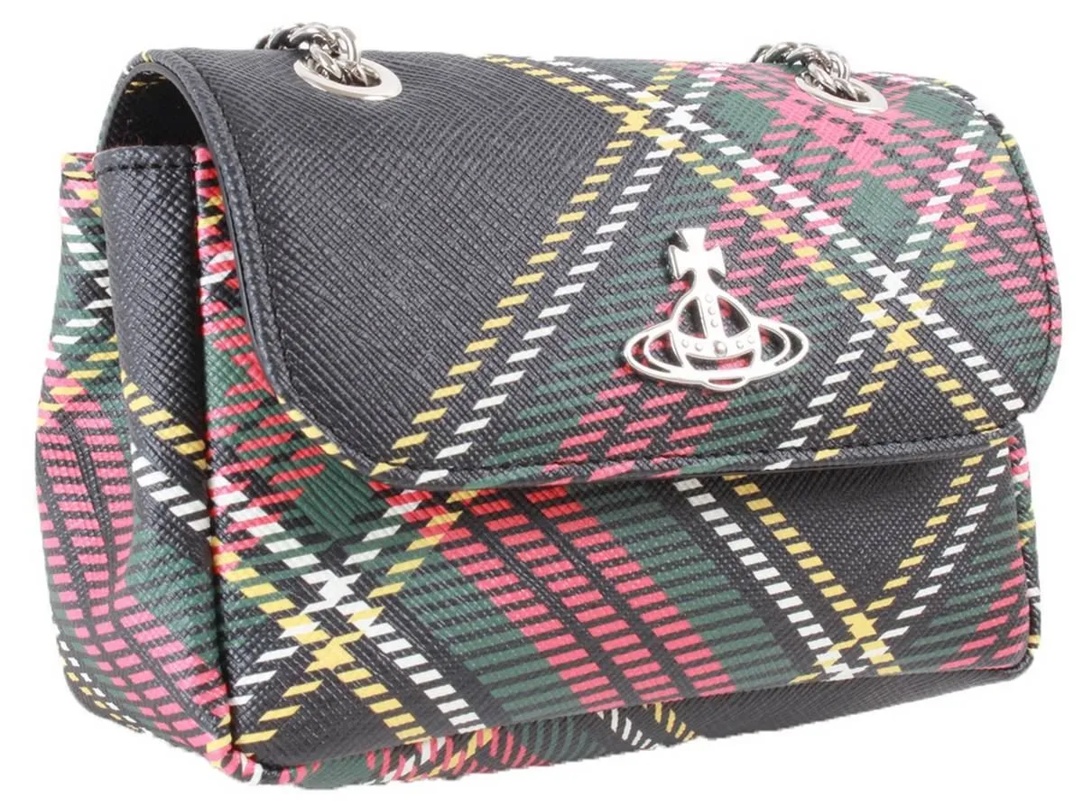 Vivienne Westwood Chelsea Tartan Small Chain Purse Bag - Black/Red/Yellow sold by KJ Beckett product image thumbnail 3