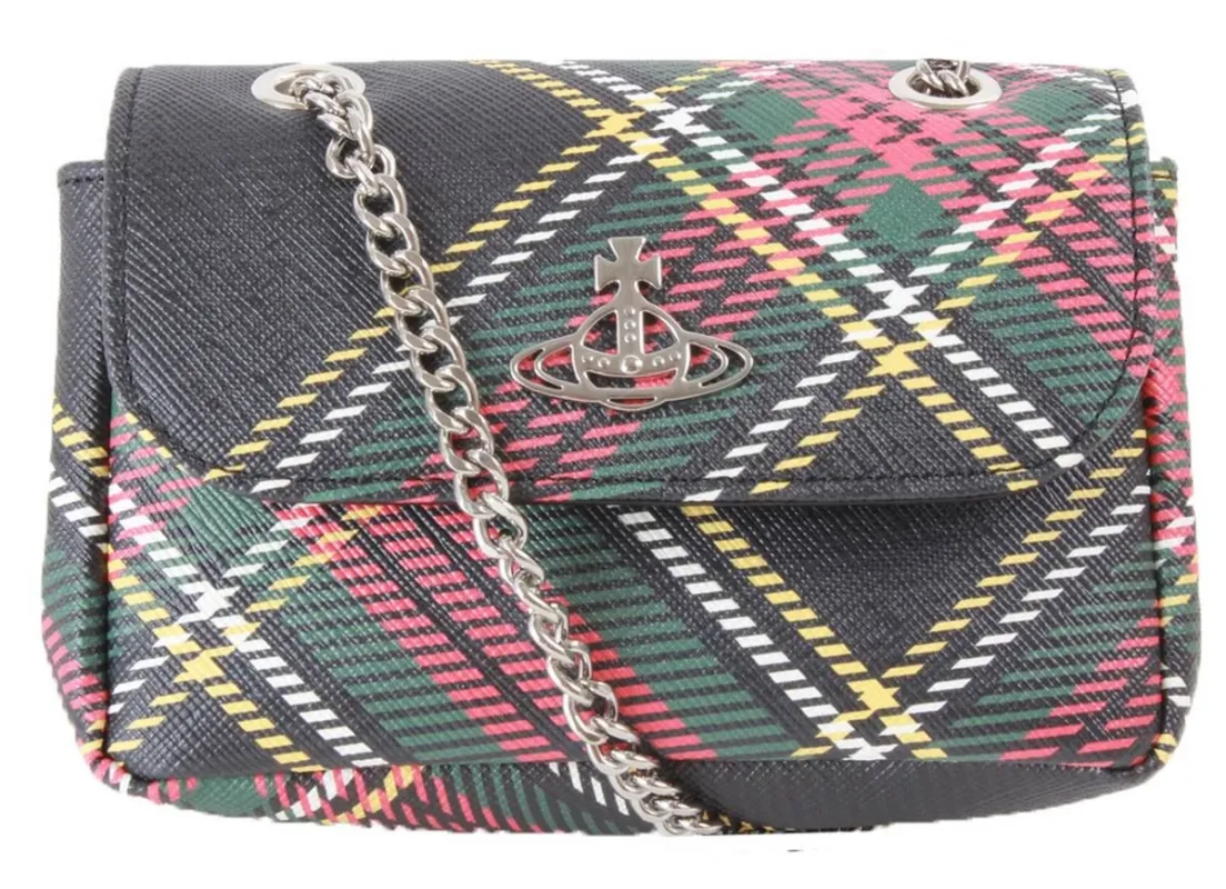 Vivienne Westwood Chelsea Tartan Small Chain Purse Bag - Black/Red/Yellow sold by KJ Beckett